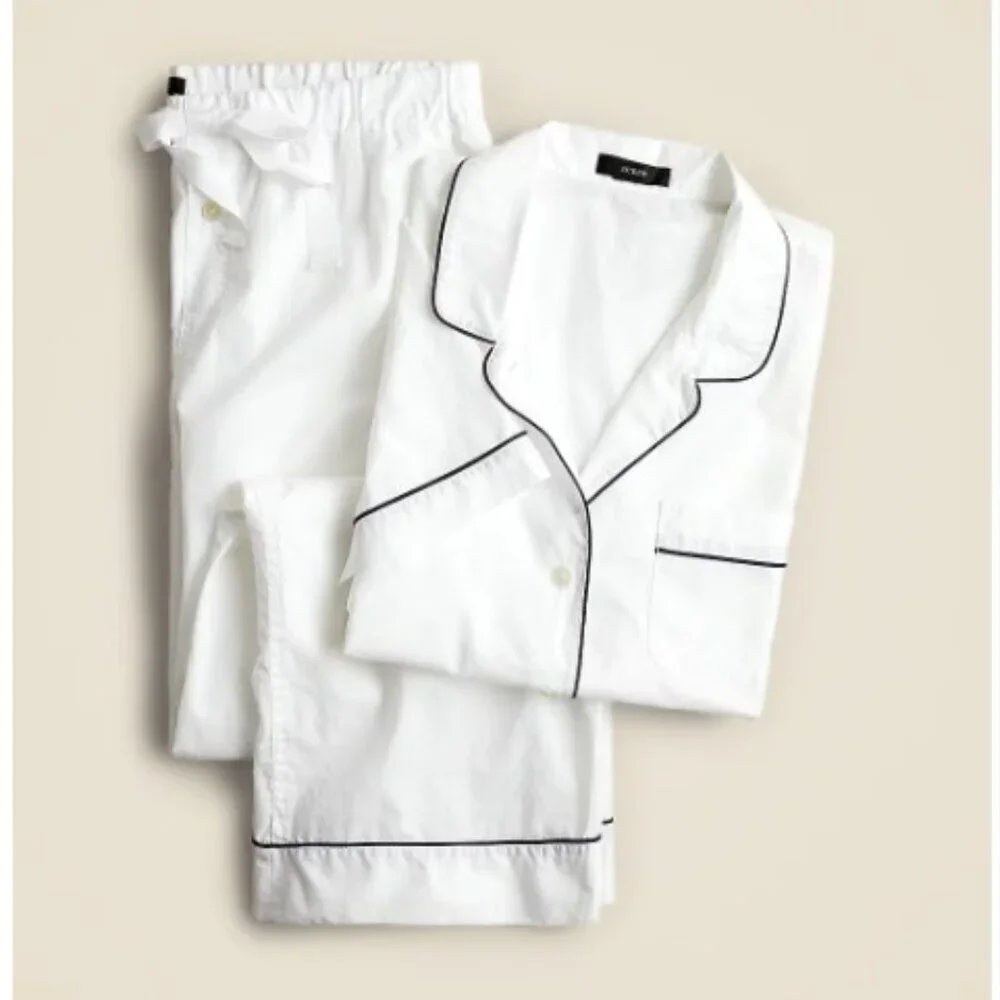 J. Crew End-on-end Cotton Long-sleeve‎ Pajama Set 3X